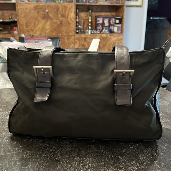 Prada chocolate brown micro fiber & leather bag with dust bag - Picture 3 of 13